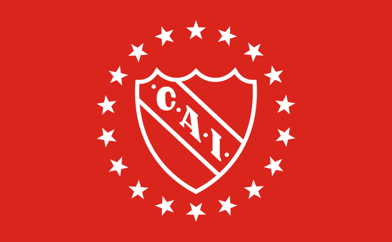 Club Atletico Independiente Flag in Squire Shape Isolated with